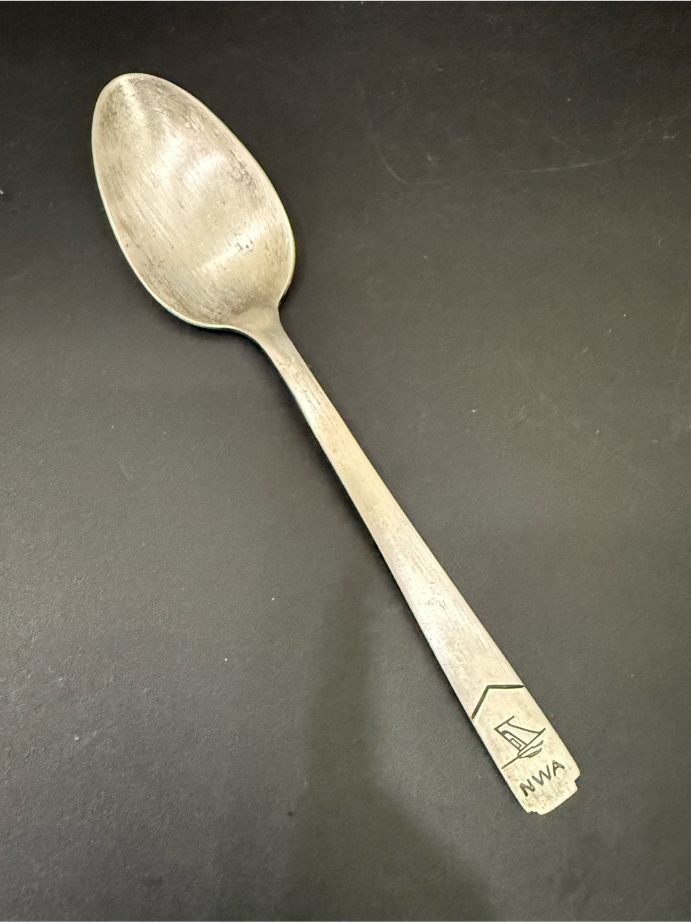 1pc Vintage INTERNATIONAL SILVER CO. Silverplate NWA Northwest Airlines Teaspoon